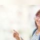 Young girl wearing braces