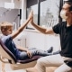 Little boy visiting the dentist