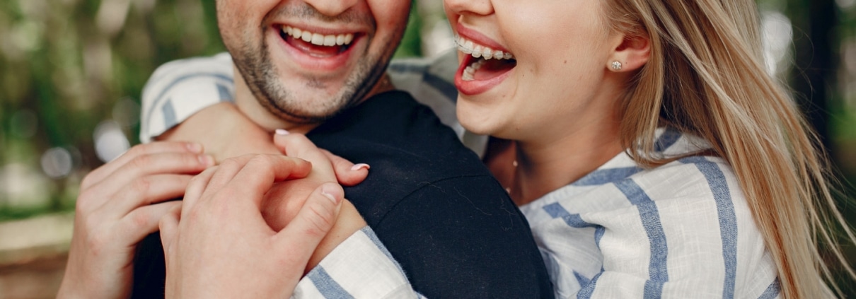 Couple smiling