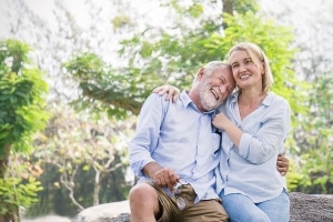 couple in their 60s laughing and having a good time